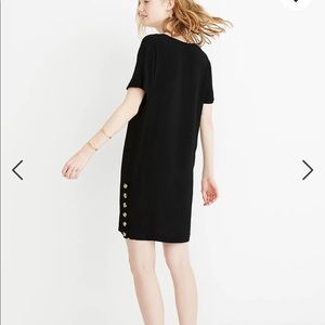 NWT black Madewell dress with buttons on bottom
